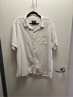 Primark Cream Short-Sleeve Button-Down Shirt